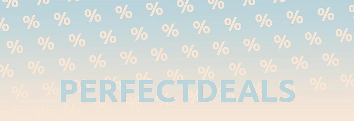 PerfectDeals Titel mit Schattenprodukten und Prozenticon