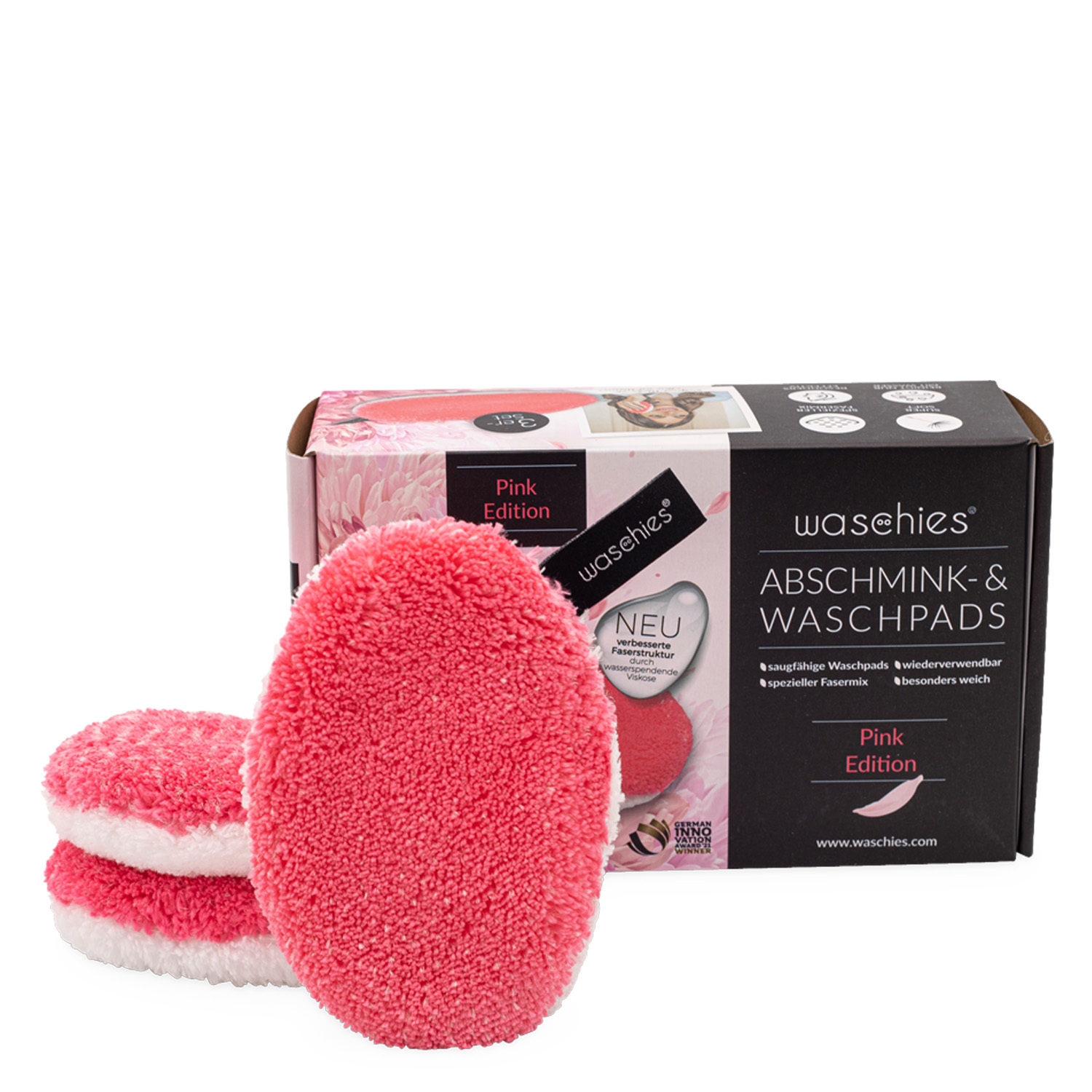 Product image from Waschies Faceline - Abschminkpads & Waschpads Pink Classic-Edition 3x
