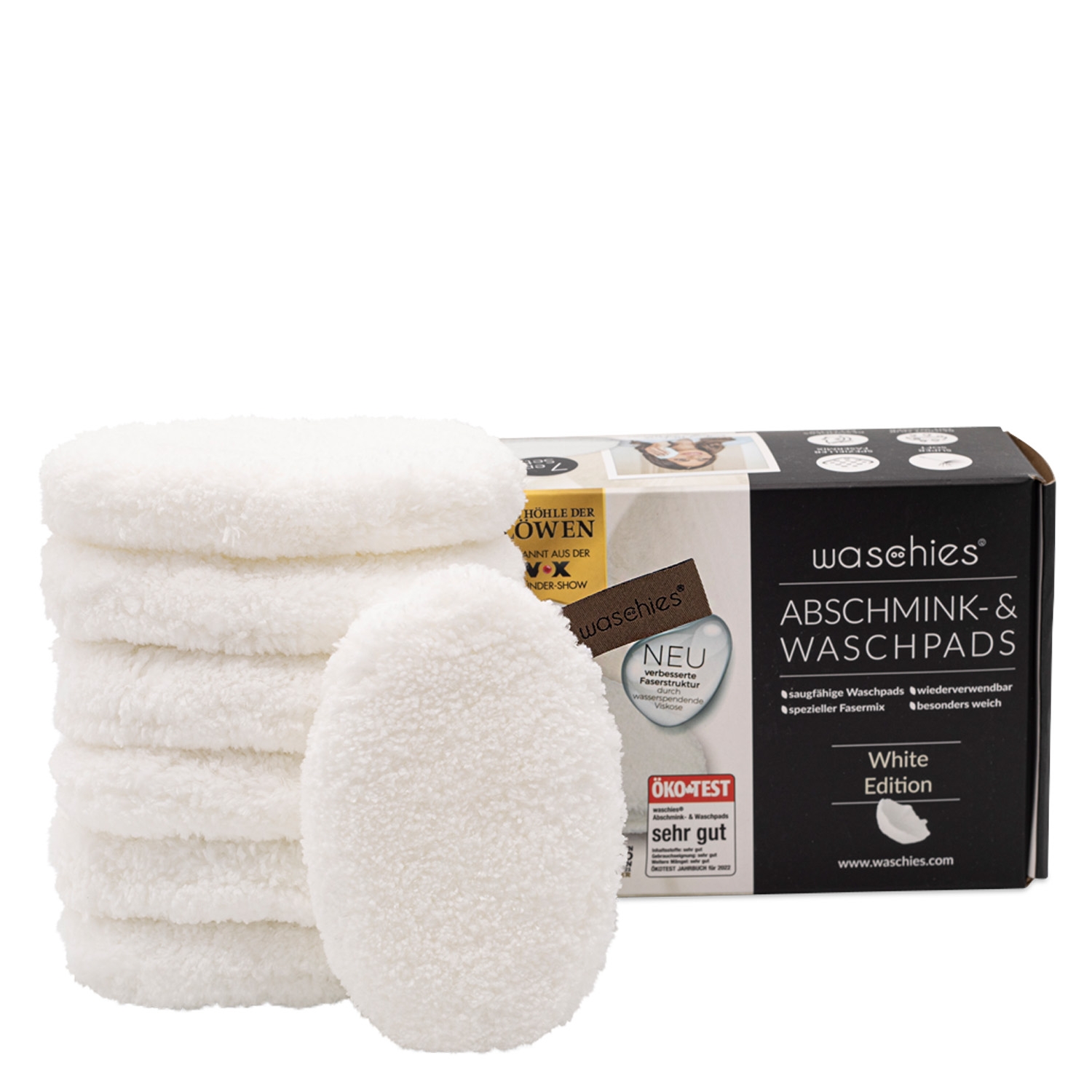 Product image from Waschies Faceline - Abschminkpads & Waschpads Weiss Classic-Edition