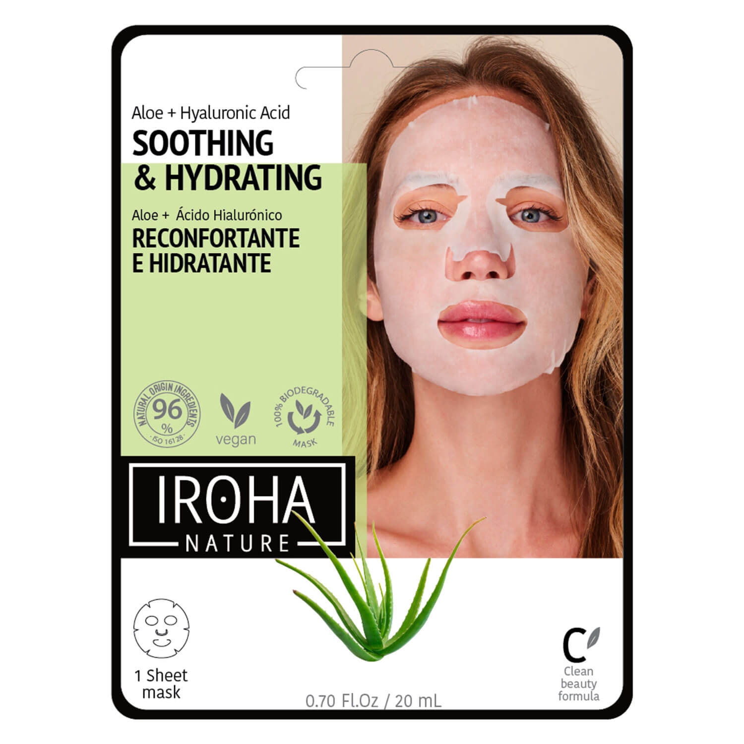 Produktbild von Iroha Nature - Soothing & Hydrating Aloe + Hyaluronic Acid Face Mask