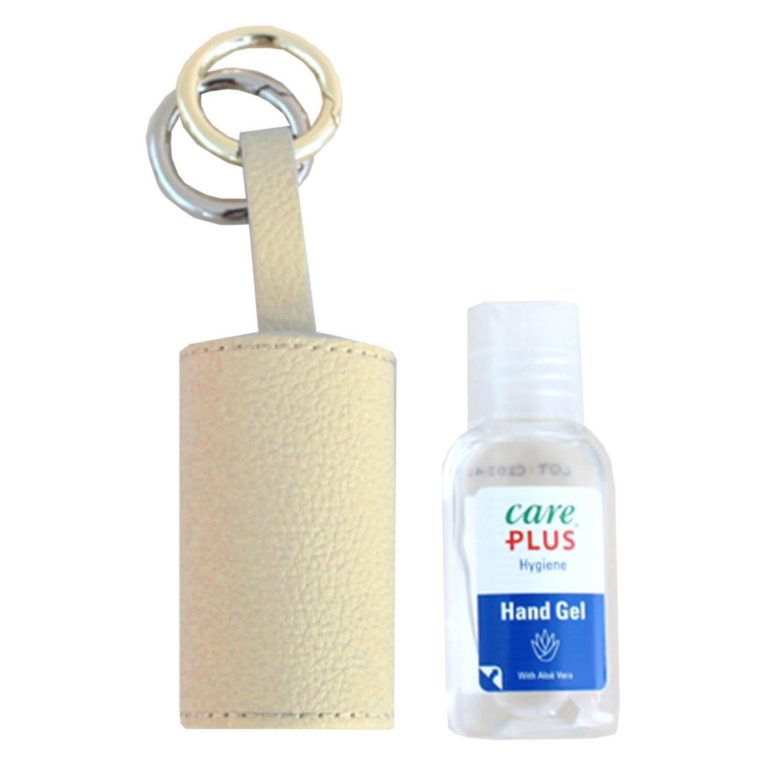 Product image from CARRY & CO. - Handcare Leather Case with Gold and Silver Key Ring Beige