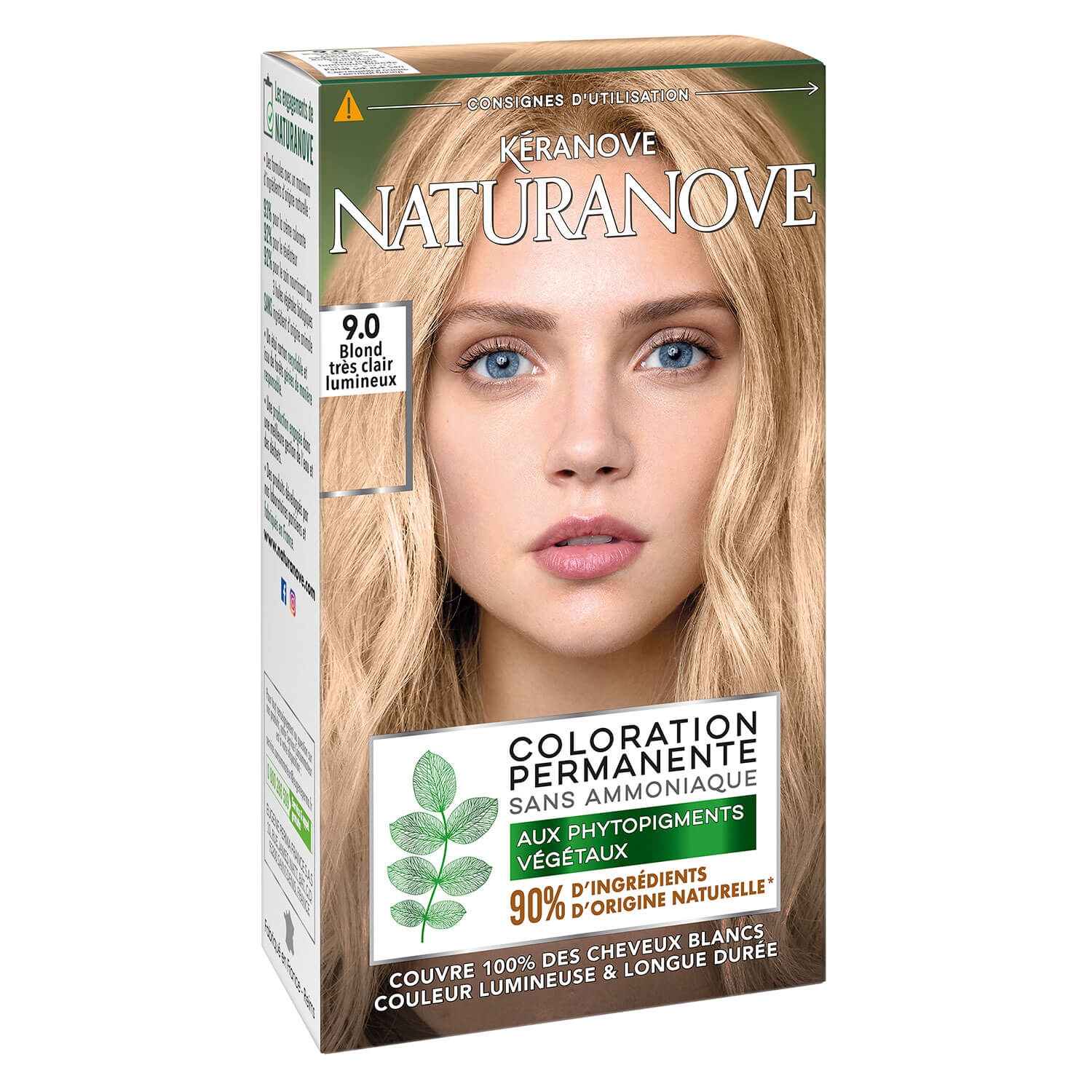 Image du produit de Naturanove - Dauerhafte Haarfarbe Sehr Helle Leuchtende Blondine 9.0