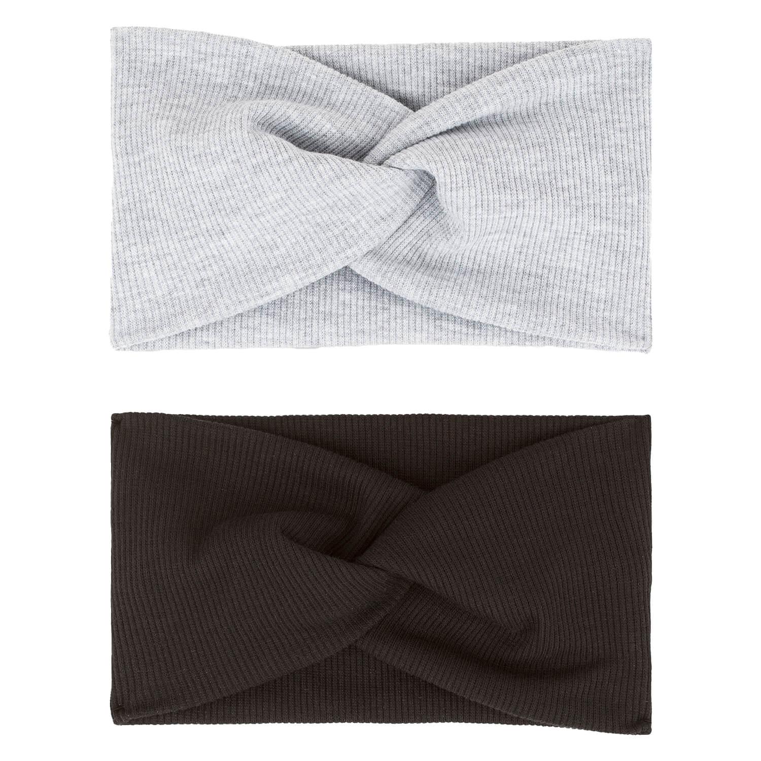Hairband with knots, black & gray