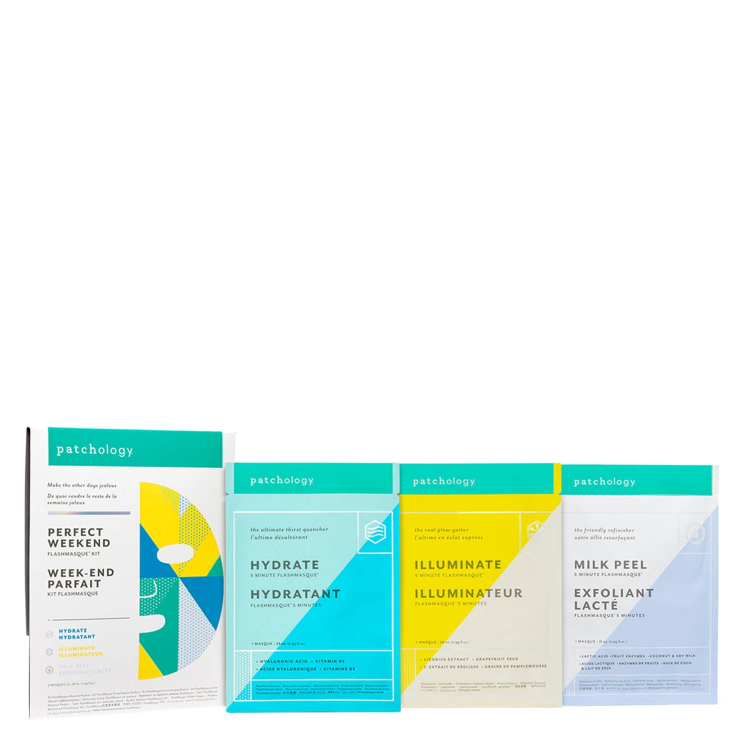 Product image from patchology Kits - Perfect Weekend Trio FlashMasque Sheet Masks