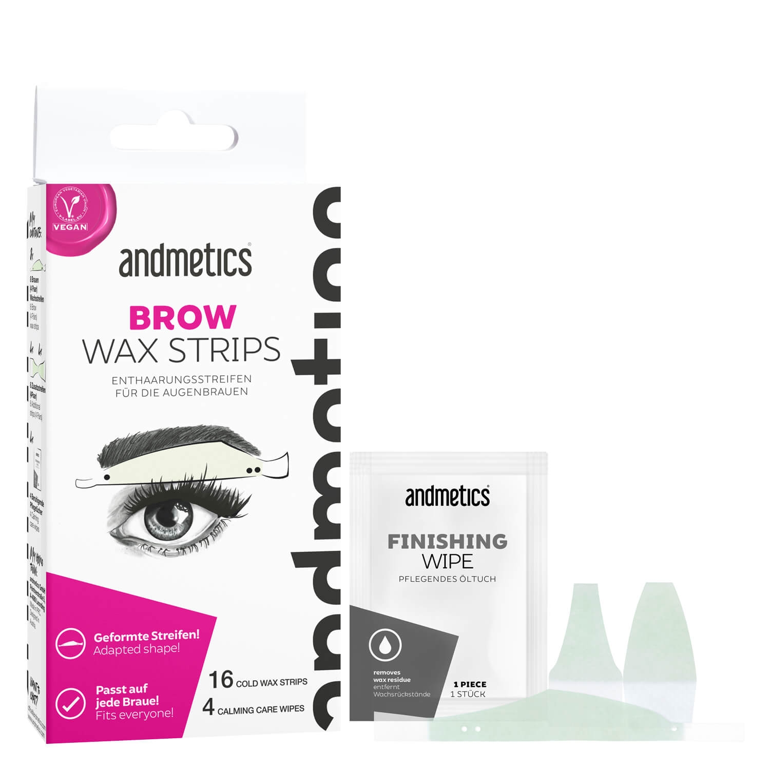 Produktbild von andmetics - Brow Wax Strips Women
