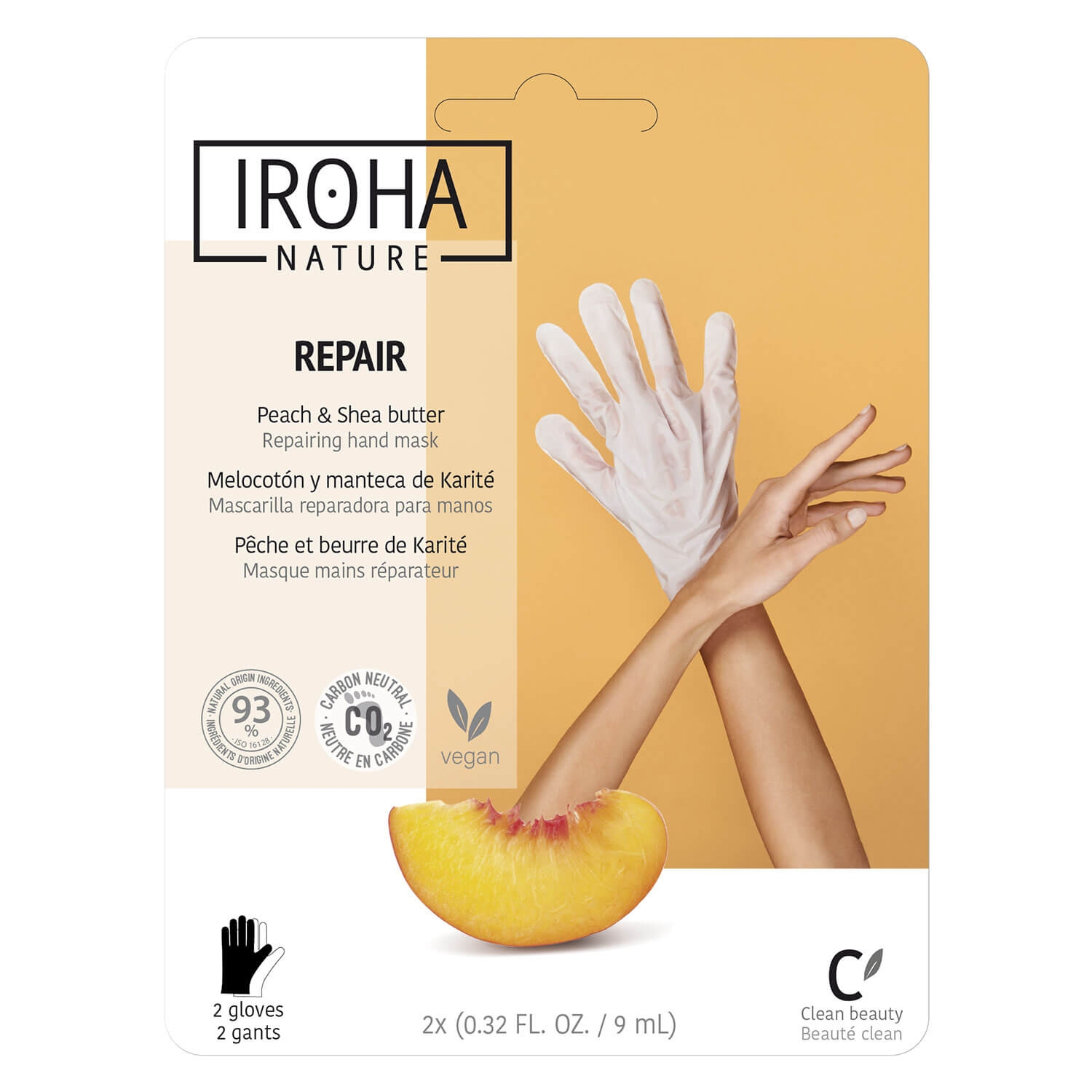 Produktbild von Iroha Nature - Repair Peach & Shea Butter Hand Mask