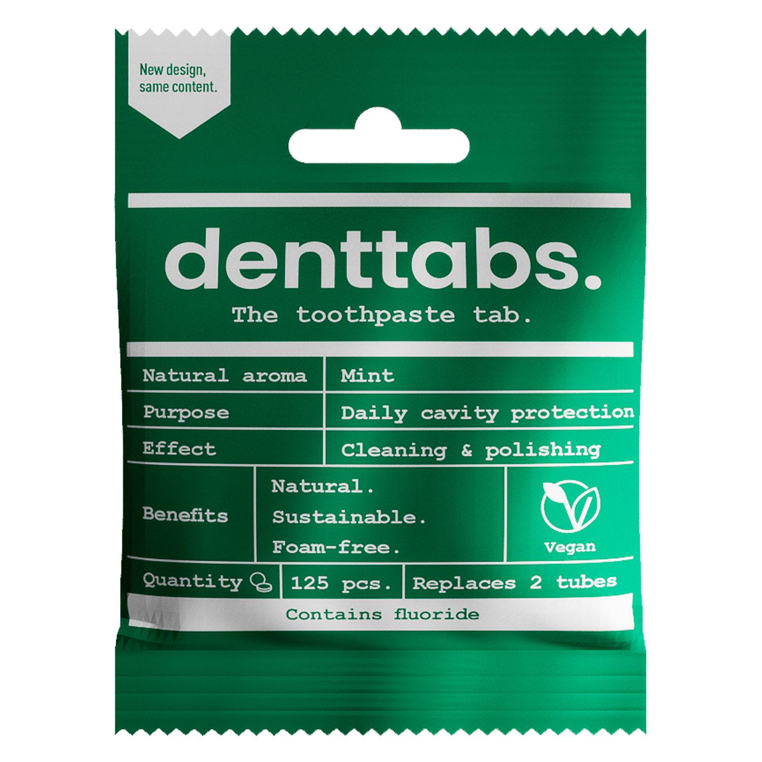 denttabs. - Toothbrush tablets with Fluoride