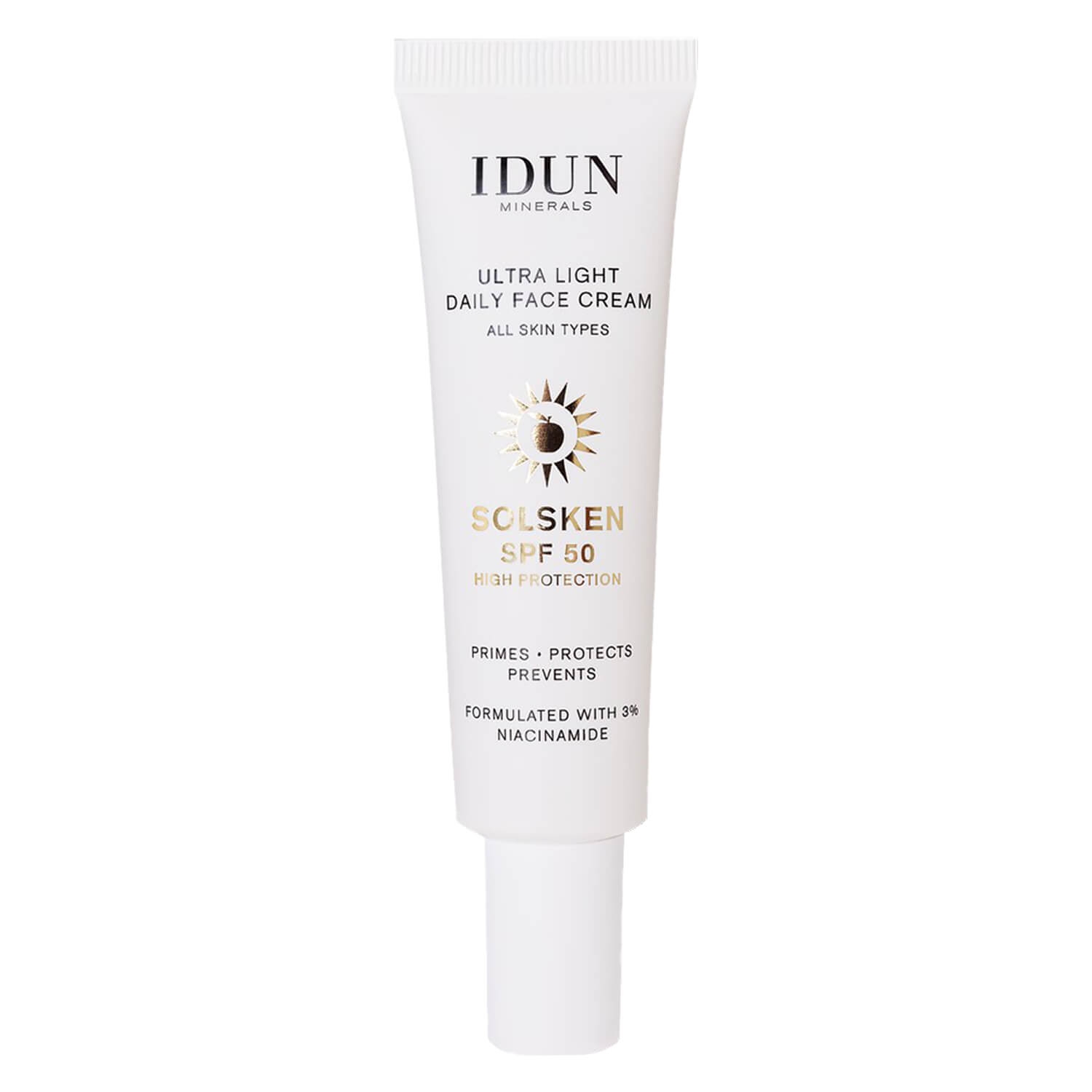 Produktbild von IDUN Skincare - Ultra Light Daily Face Cream Solsken SPF 50