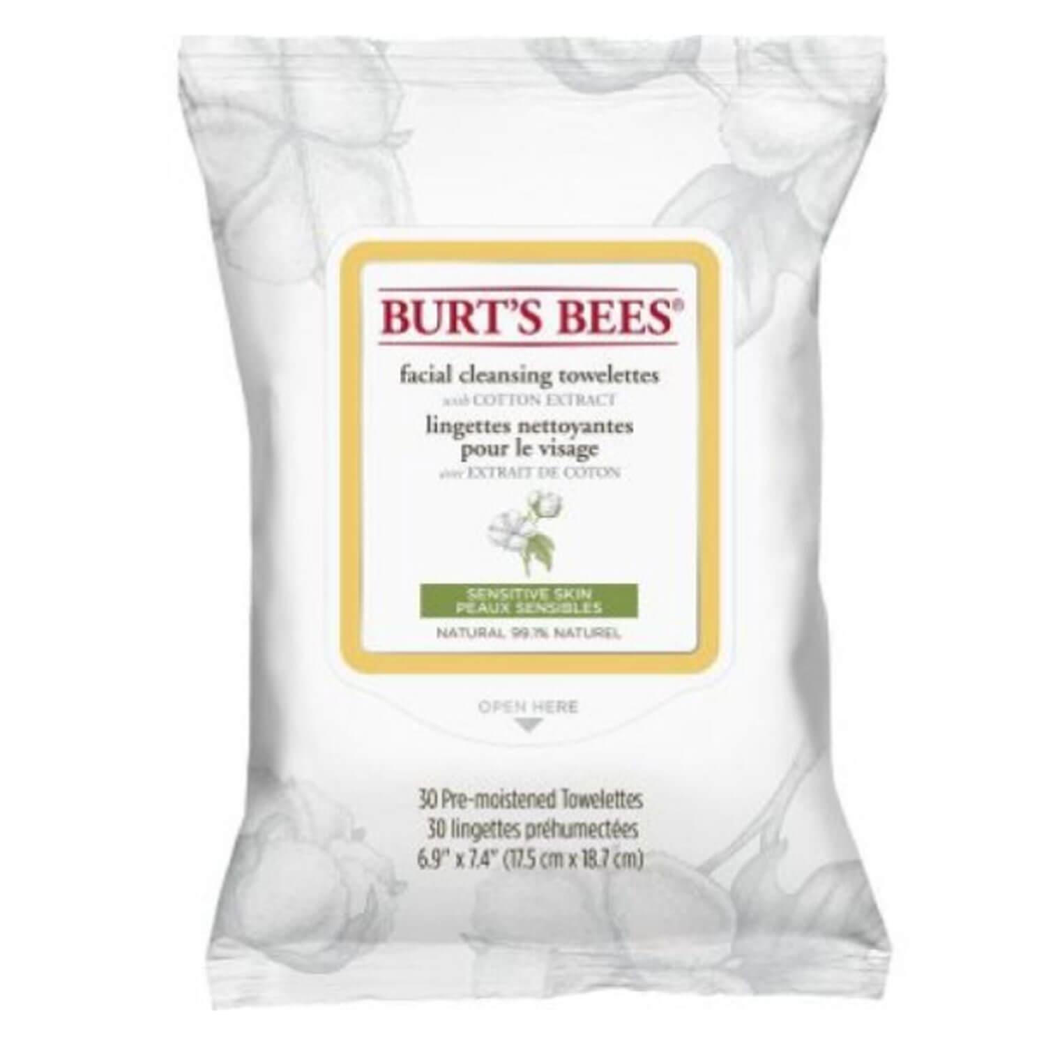 Burt's Bees - Sensitive Facial Cleansing Towelettes Cotton Extract