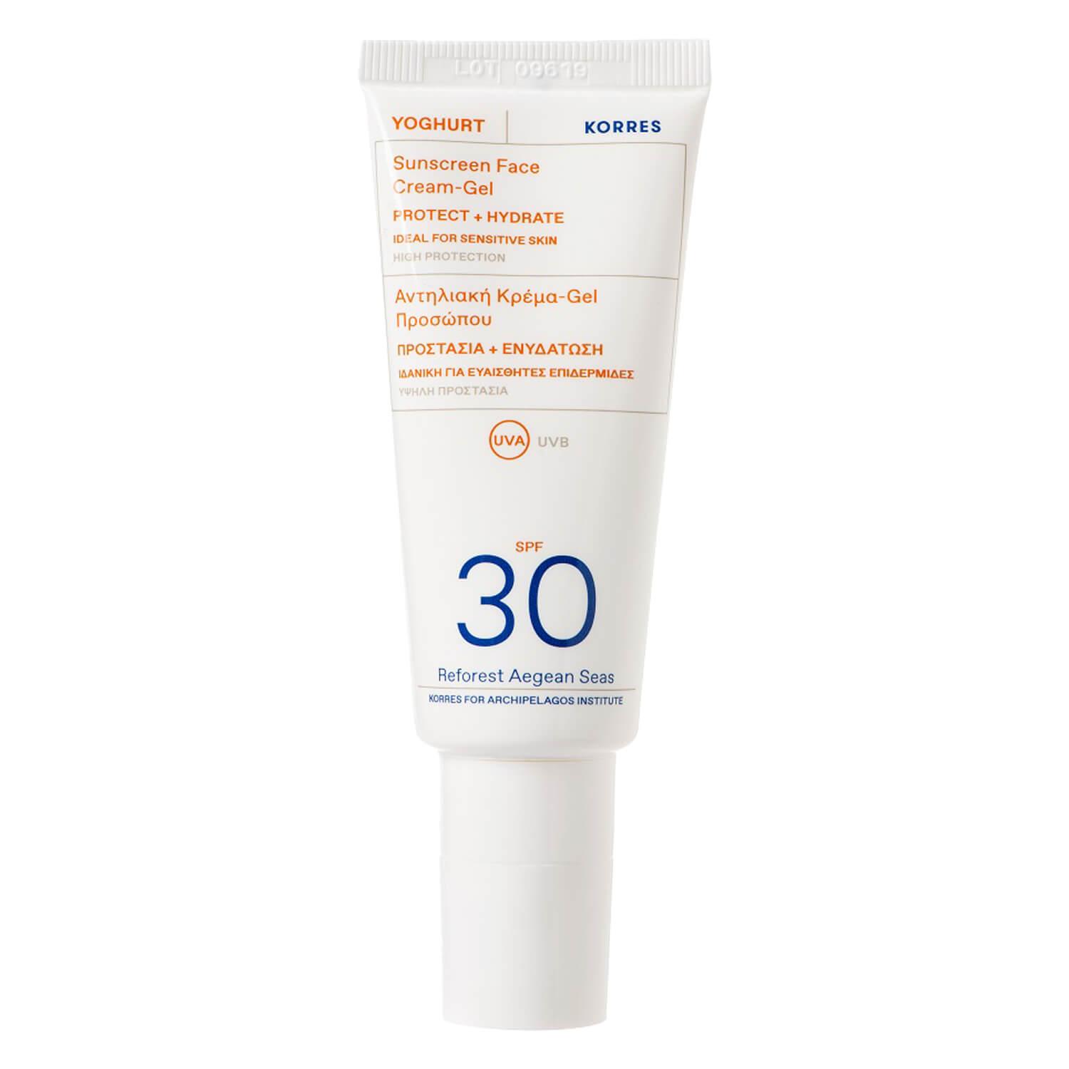 Korres Care - Yoghurt Gel-crème solaire pour le visage SPF30