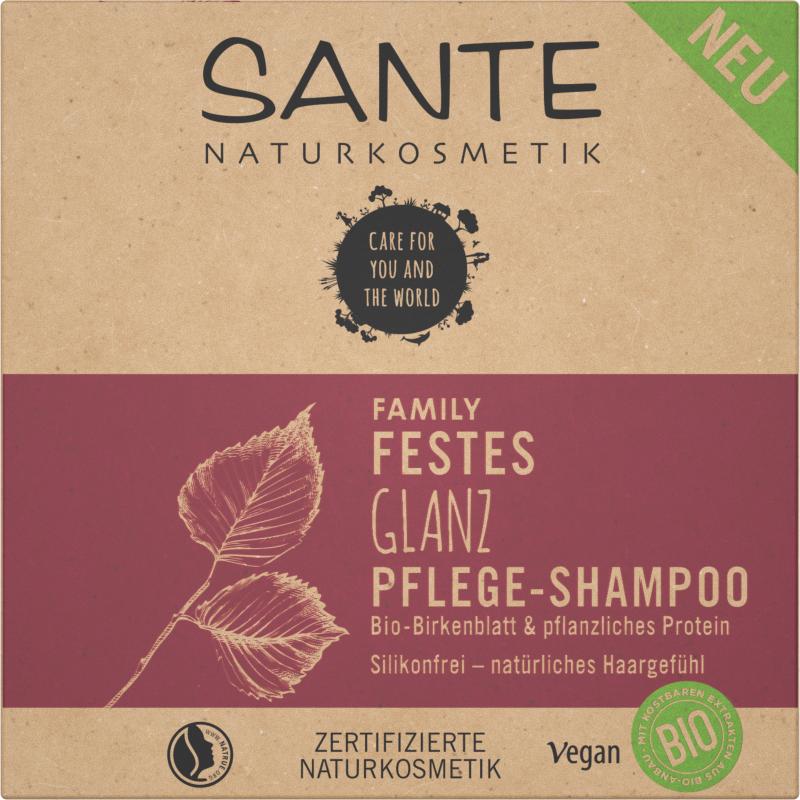 Sante - FAMILY Shampooing soin éclat solide Feuille de bouleau bio & protéines végétales