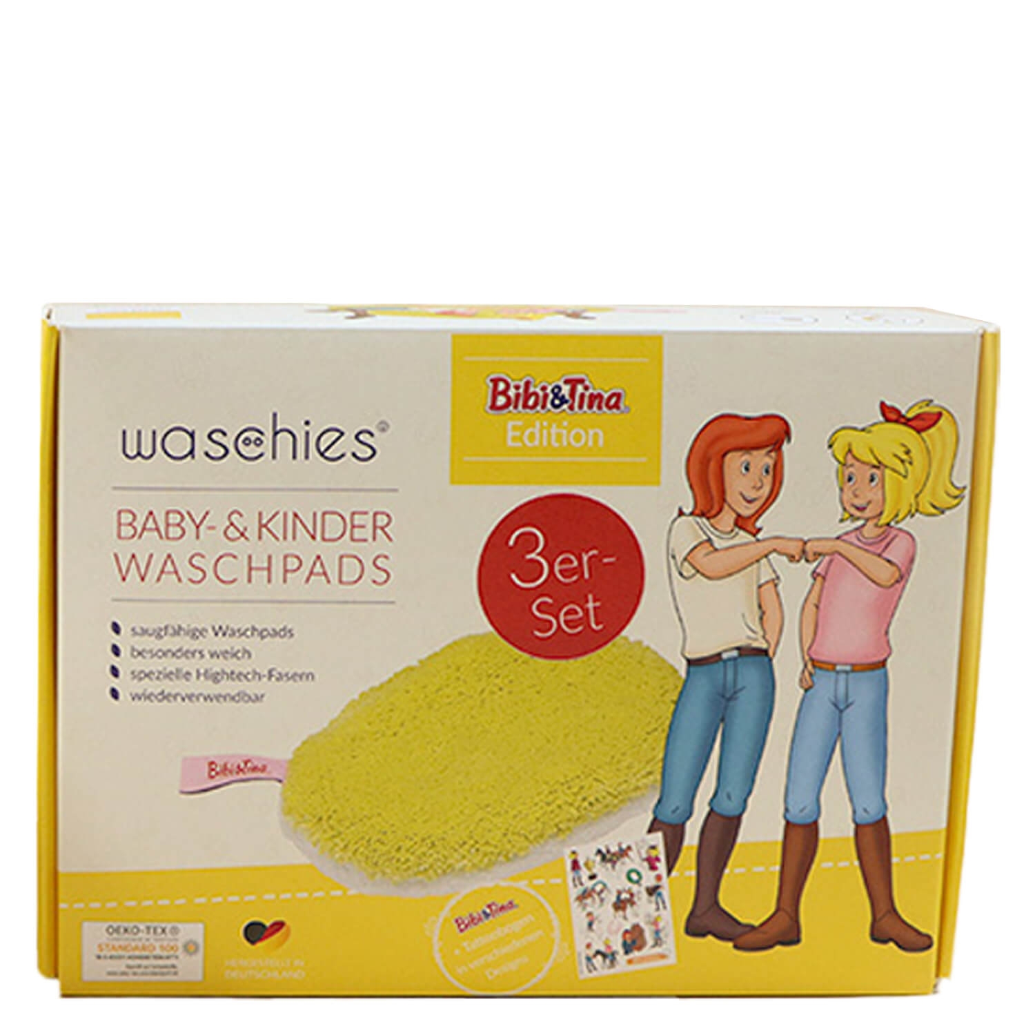 Product image from Waschies Kidsline - Waschpads für Babys & Kinder Bibi&Tina Gelb Edition