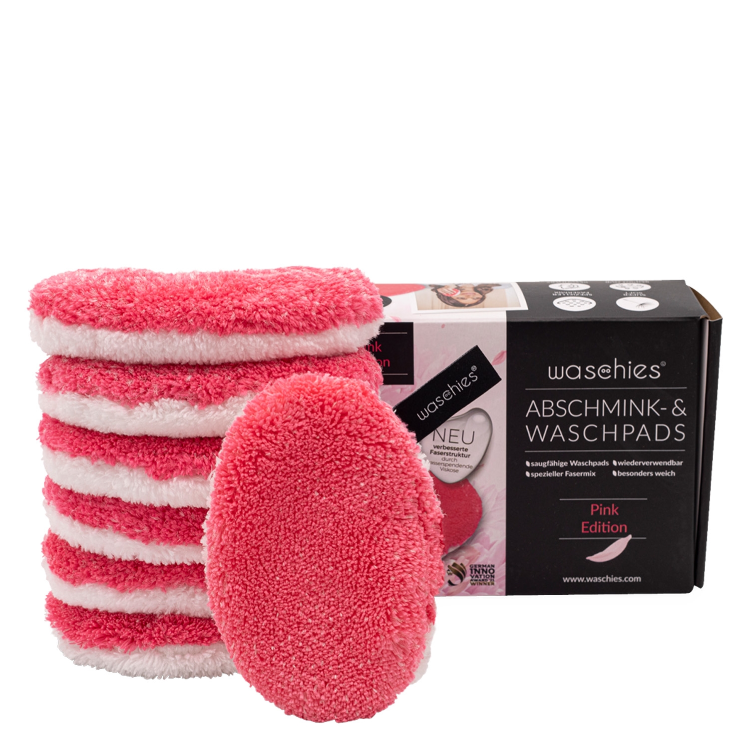 Produktbild von Waschies Faceline - Abschminkpads & Waschpads Pink Classic-Edition