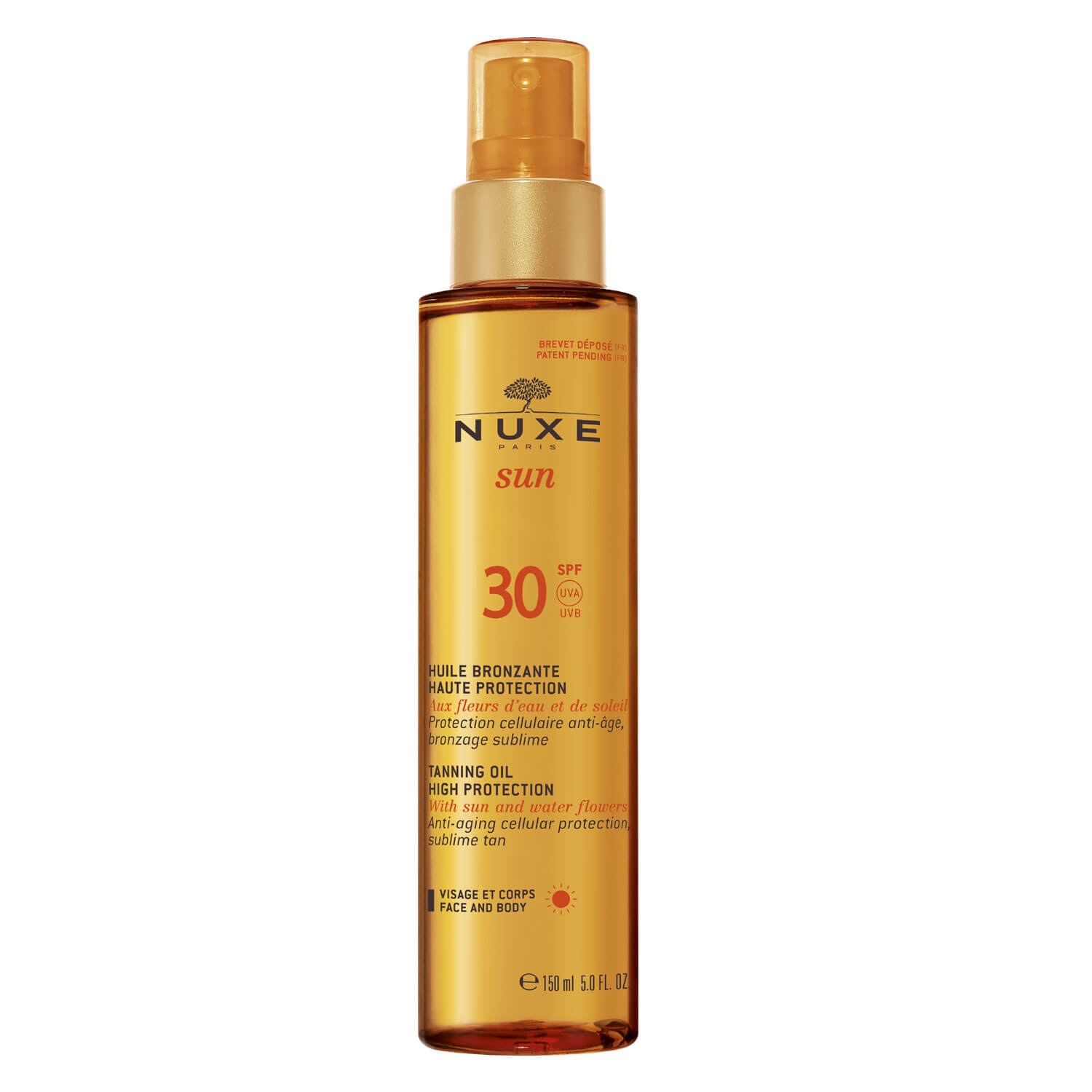 Product image from Nuxe Sun - Huile Bronzante Visage et Corps SPF30
