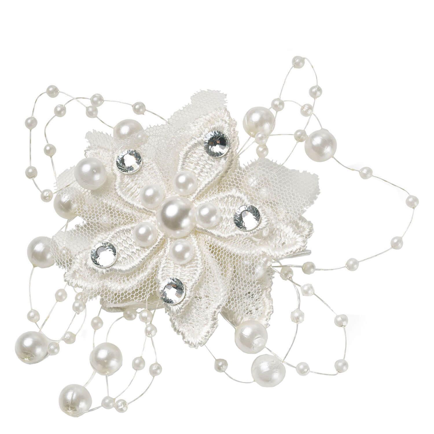 Celebride - Flower On Clip With Pearls White