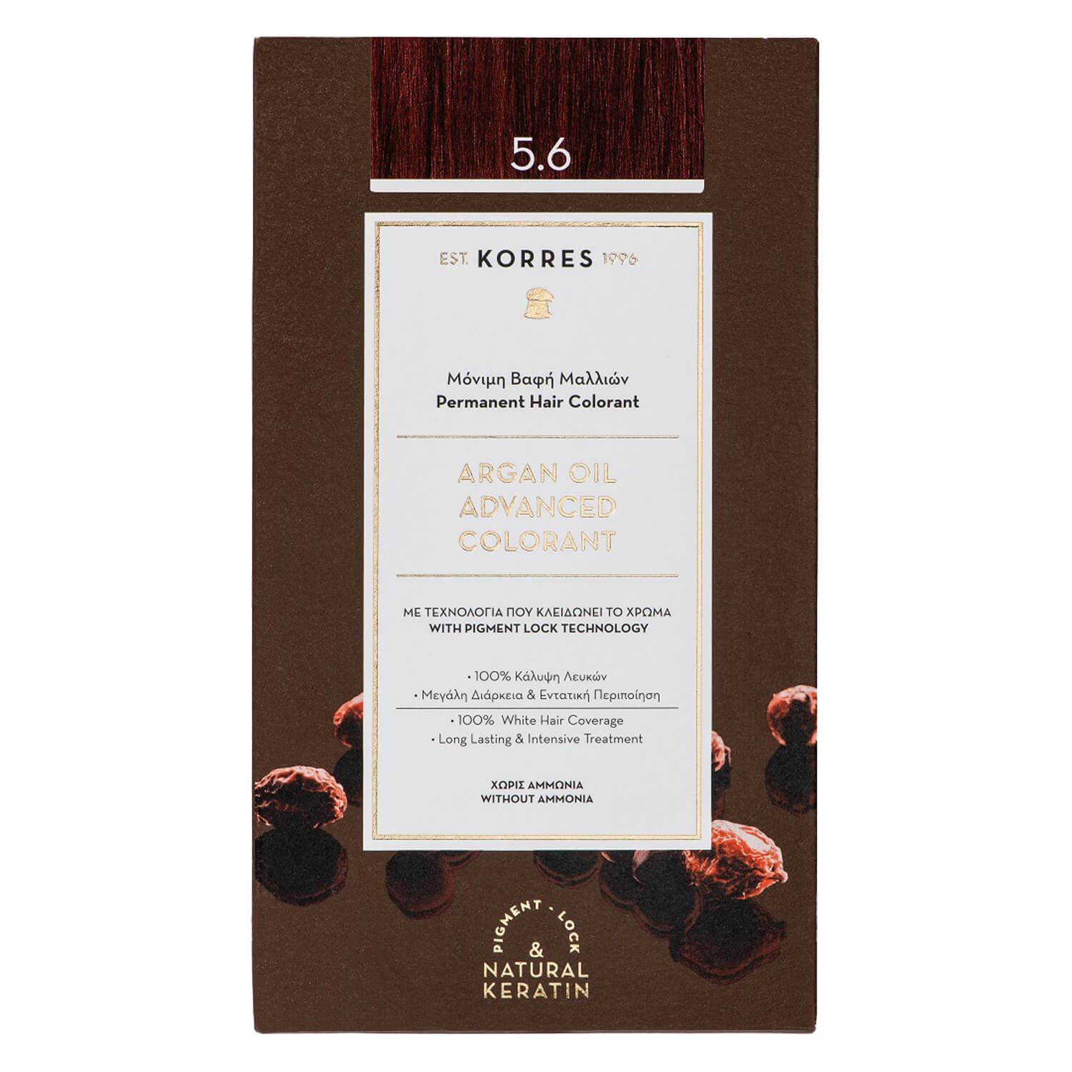 Korres Color - Argan Oil Coloration haute performance brun clair rouge 5.6
