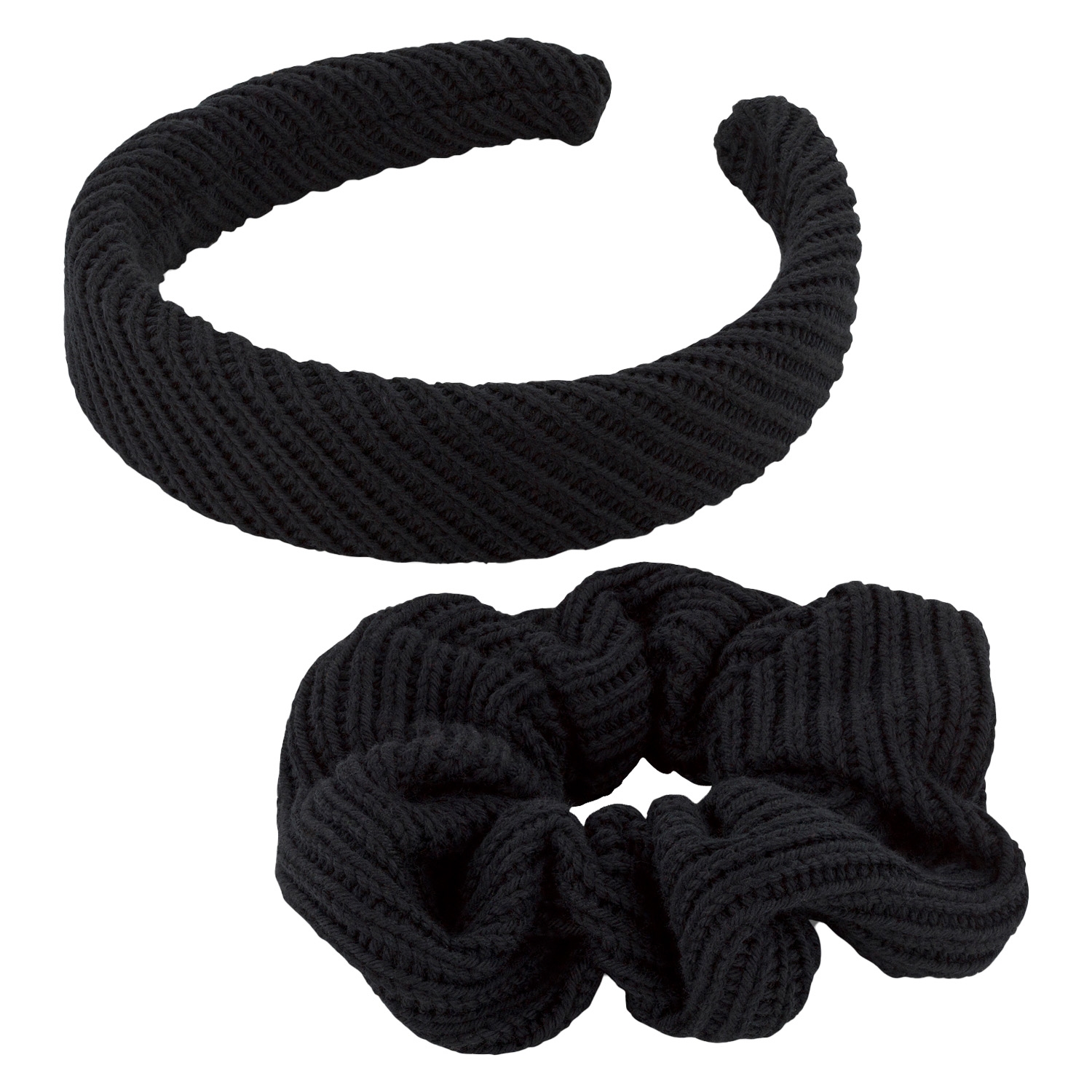 Image du produit de TRISA Hair - Knitted Hairband & Scrunchie, black