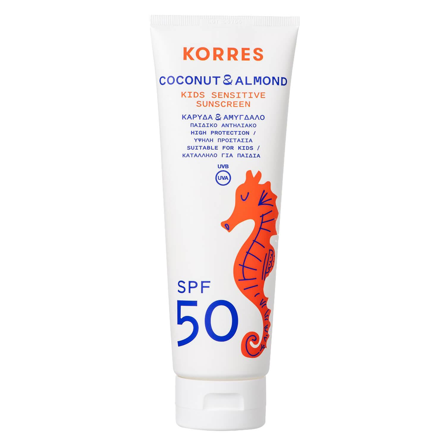 Korres Care - Coconut Almond Émulsion solaire pour enfants SPF50 Visage et corps